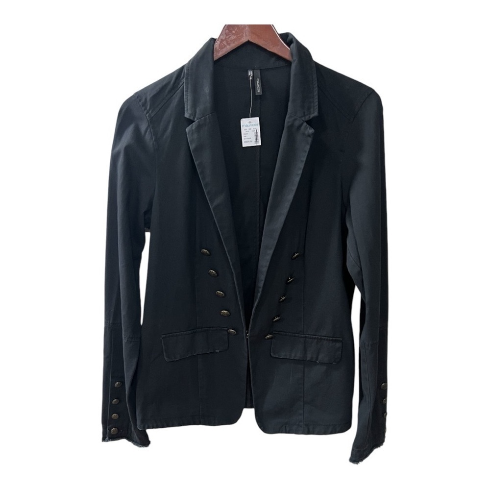 Maurice’s Black Classic Blazer with Button Detail Size M Women NWT